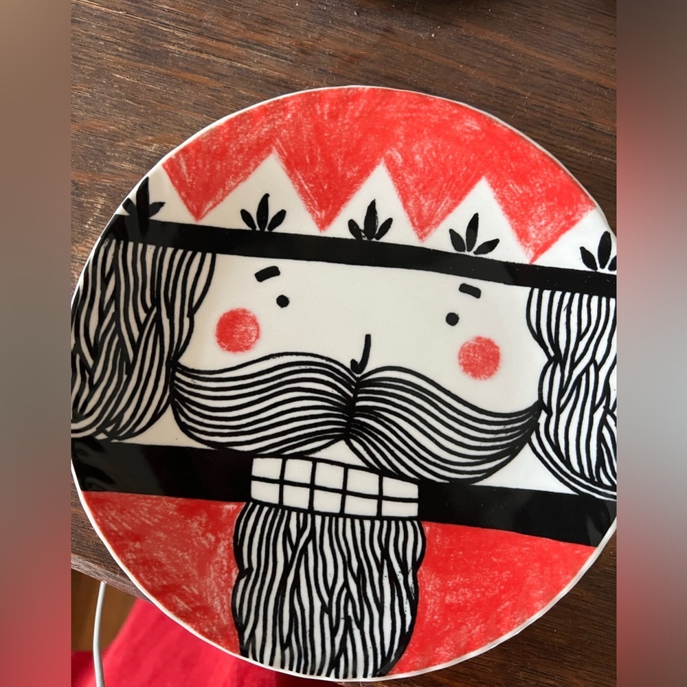 Set of 2 Krafty K Anthropologie Friendly Face Canapé Christmas plates Nutcracker